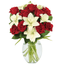 Happy — red roses and white lilies bouquet for birthday delivery in Egypt