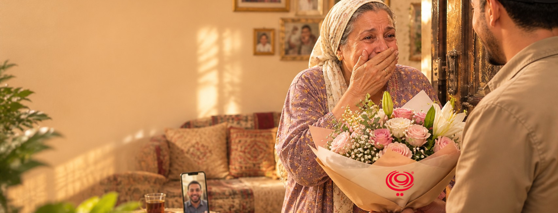 تشكيلة ورد عيد الأم — زنبق وردي وورد للتوصيل في نفس اليوم لماما في مصر