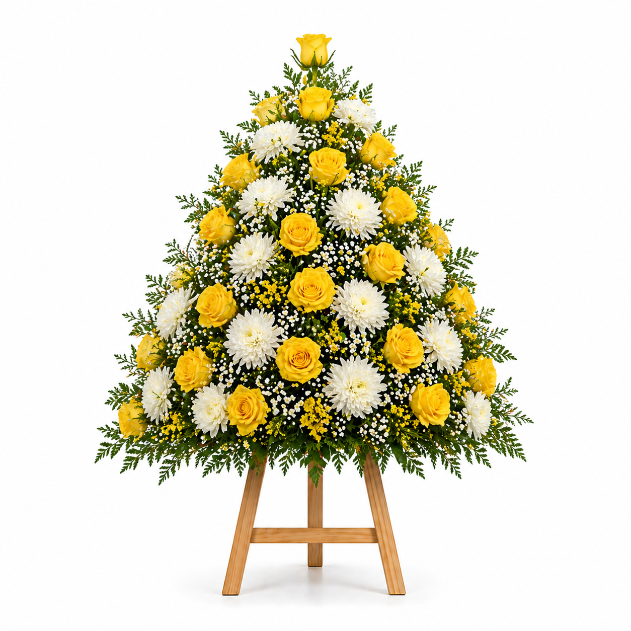Golden Celebration Stand — yellow flower stand for grand opening Egypt