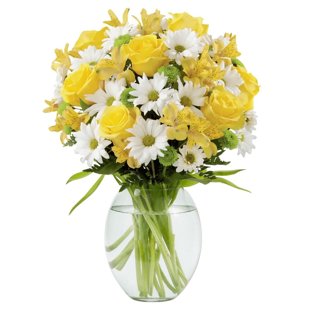 Good Day — yellow and white mixed bouquet for get-well delivery in Egypt